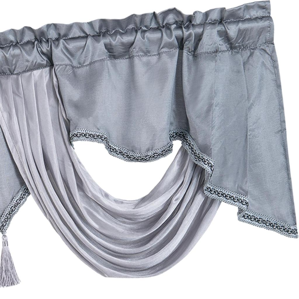 Rod Pocket Valance Window Tiers Decor Boho Window Curtain Panel Short Curtain for Basement Bathroom Living Room Cafe Kitchen