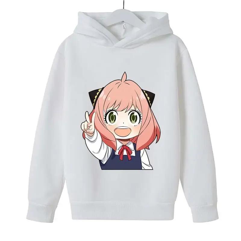 SPY X FAMILY Anya Forger Cute Girls Hoodies Cartoon Printed Sweatshirt Hoodies Children's Clothing Girls Spring Autumn Hoodie
