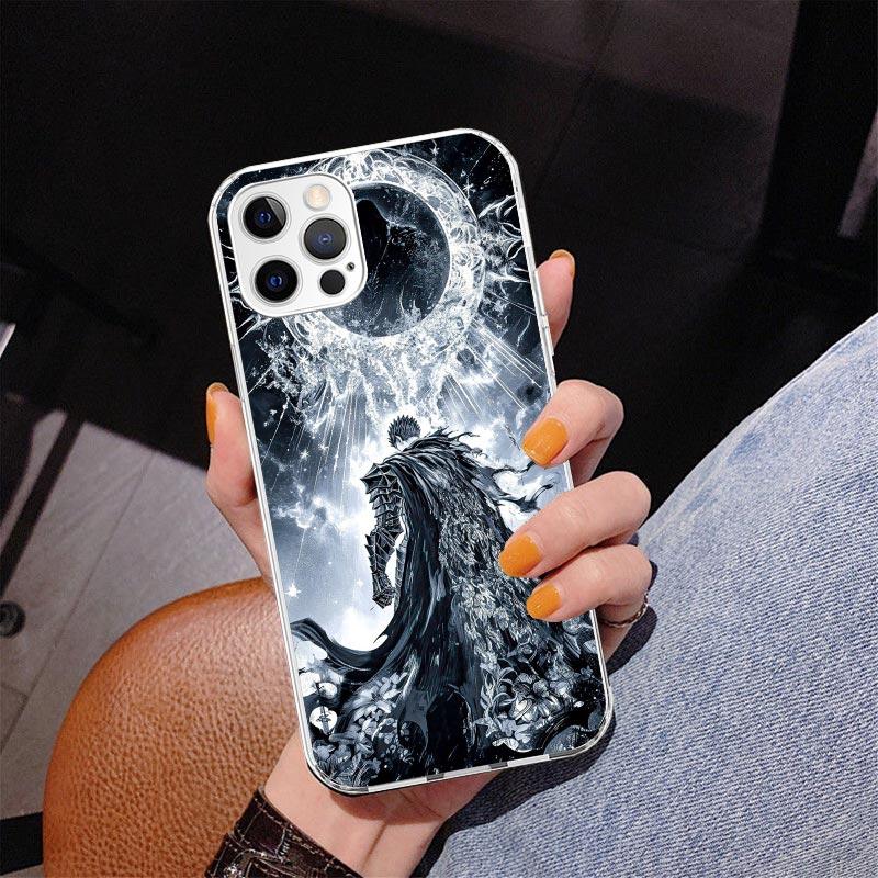 Black White G-Guts B-Berserks Phone Case For iPhone 17 Air 16 Pro Max 16E 15 + 14 Plus 11 12 13 Mini 7 8 SE Gift Print Cover Fun
