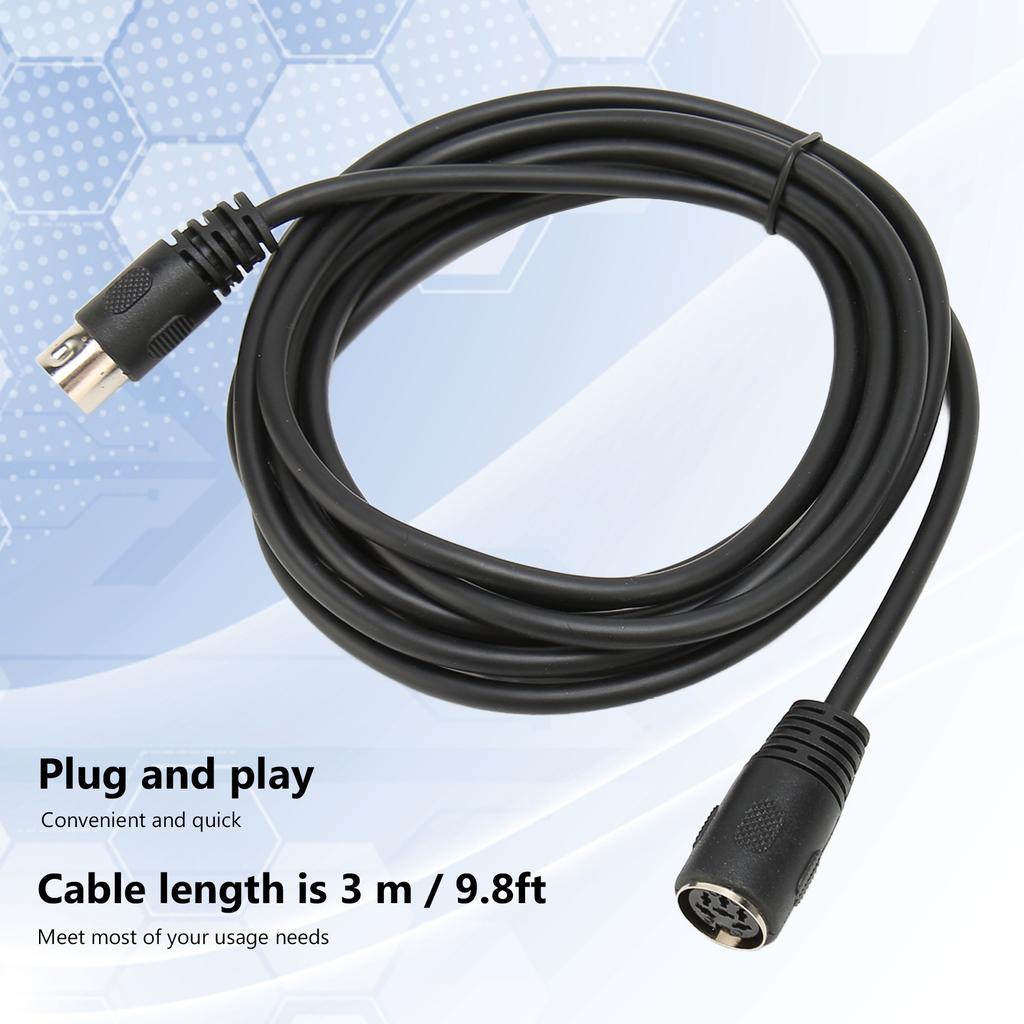 6 Pin DIN Male To Female Cable Sound Data Signal Connection Extension Cord for Digital Sound Devices