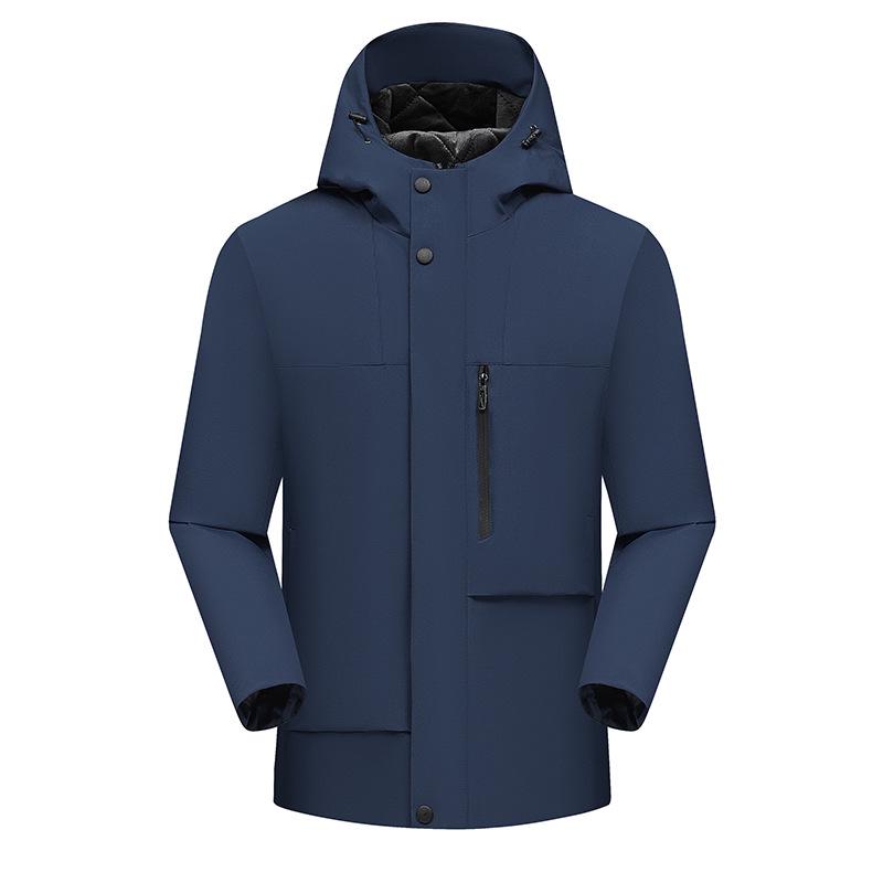 Men's Waterproof Windproof Ski Jacket: Thick Velvet Hooded, Plus Size for Autumn/Winter Mountaineering.