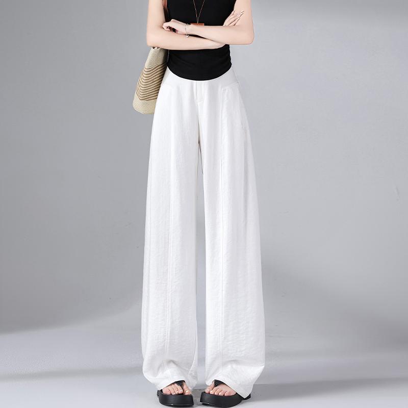 Women's Tencel Linen High Waist Wide Leg Pants - Summer 2026, Old Money Style, Relaxed Casual Loose Fit
