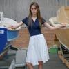 Elssibeui Cloud Collar Knit Top_Navy