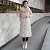 Autumn and Winter Down Cotton Vest Women's New Large Size Knee Long Medium Slim Fur Collar Vest Jacket