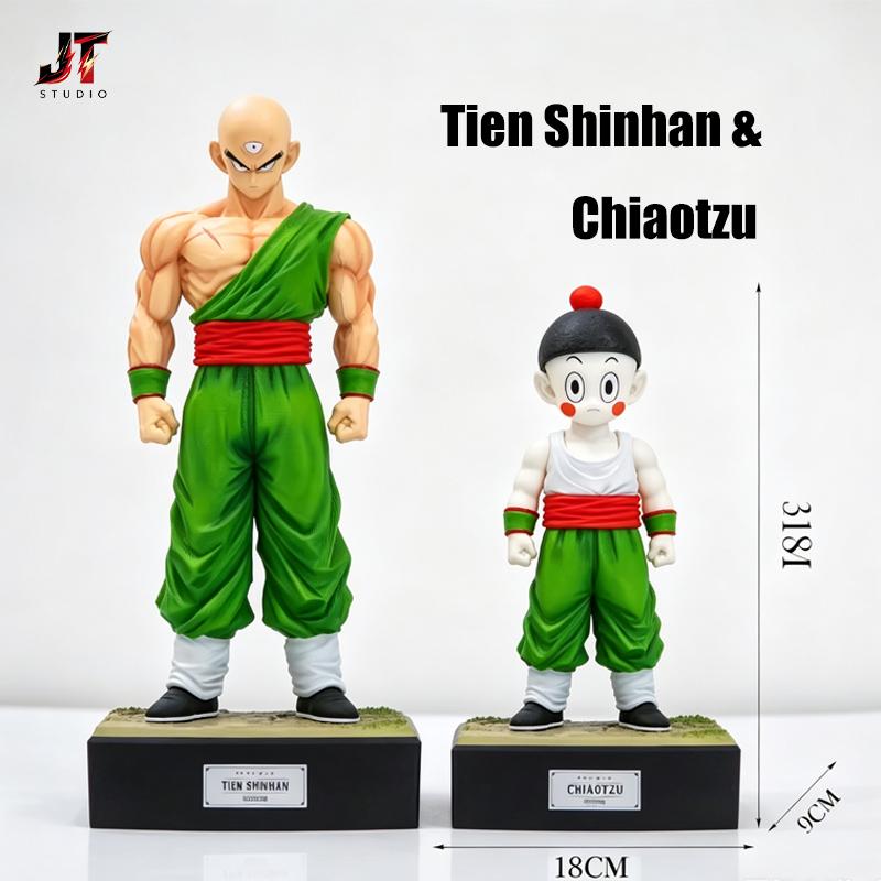 JT Studio Dragon Ball Z Warriors Series Tien Shinhan & Chiaotzu Statue, Anime Collectible Figure & Desktop Display Model