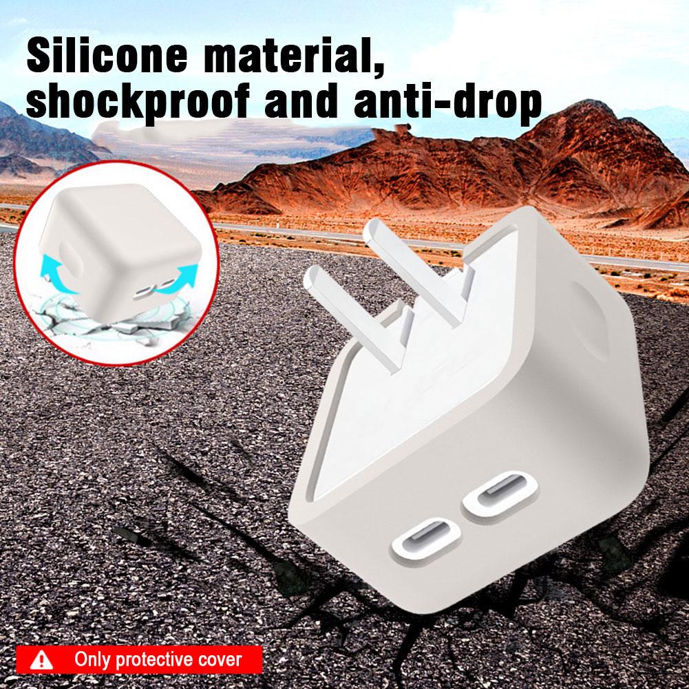 For Apple 35W Dual USB-C Port Small Power Adapter Silicone Case Charging Head Protective Case For IPhone For MacBook