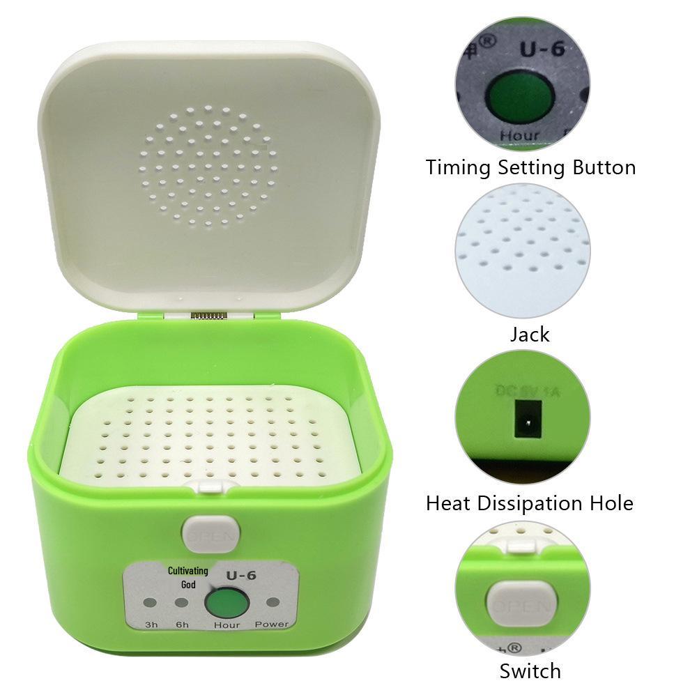 Timer-Controlled Drying Box for Hearing Aids and Sound Amplifiers - English Version