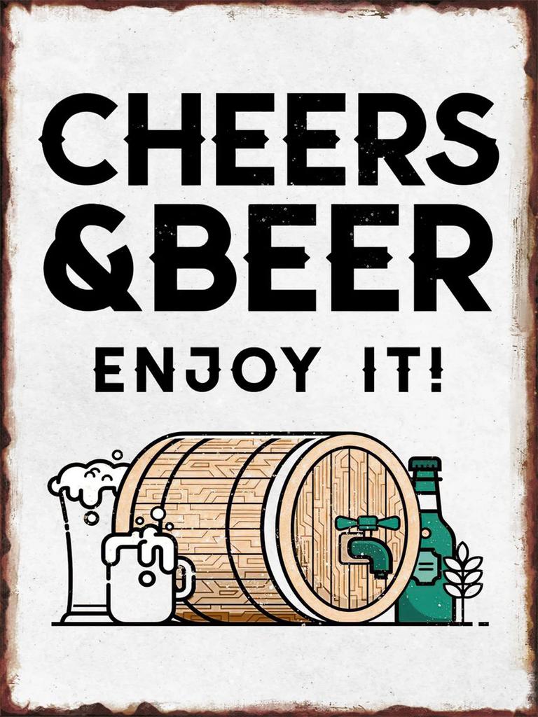 Vintage Beer Metal Tin Sign Poster for Bar Club Kitchen Wall Decoration Beverage Shop Pla x