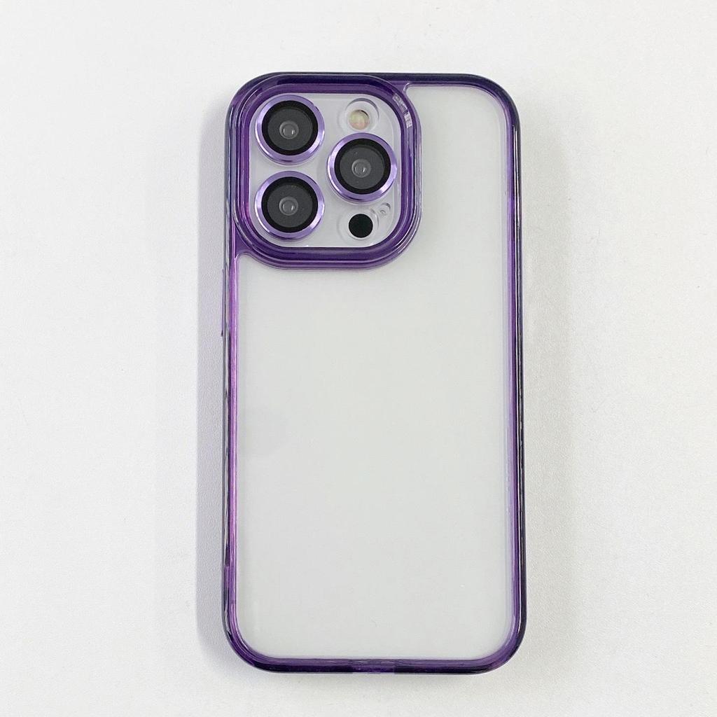 Przezroczyste etui z metalu i szkła w kolorze lodowego kryształu na obiektyw iPhone 15 Pro Max dla Apple 15 Pro - Pasuje do modelu 13.