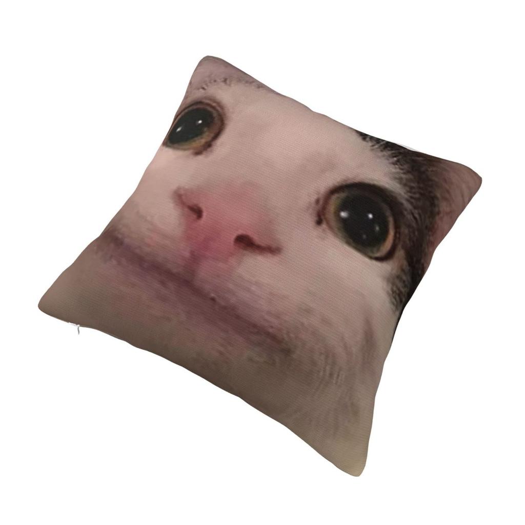 Federa Stampa Tessuto Meme Gatto Cortese Copricuscino Decorazione Cuscino Federa Casa Cerniera 18''