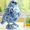Charming Blue and White Porcelain Bird Room Decoration, Suitable for Indoor and Outdoor Decoration of offices and Terrace