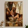 Jesus Washing Feet Poster, Religious Art Canvas Print, Vintage Wall Art Painting, Classic Decor, Wall Art Work, Home and Dormitory Decor
