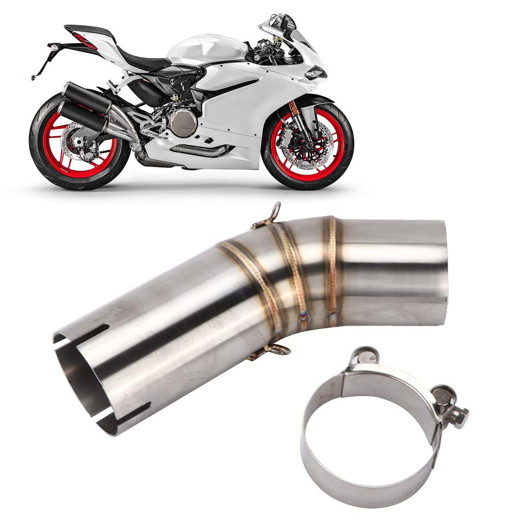 Motorcycle Middle Link Tube, Stainless Steel Exhaust Mid Pipe for Upgrade 60.5mm