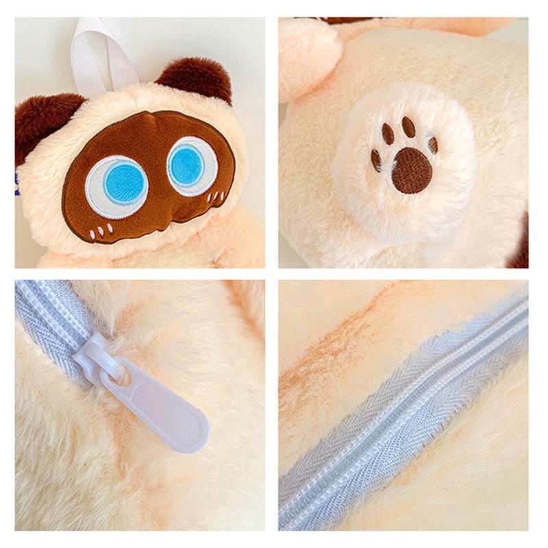 Kawaii Katt Plysjleke Ryggsekk Søt Stor Kapasitet Kosedyr Vesker Tegneserie Plysj Katt Ryggsekk Barn Bursdagsgaver