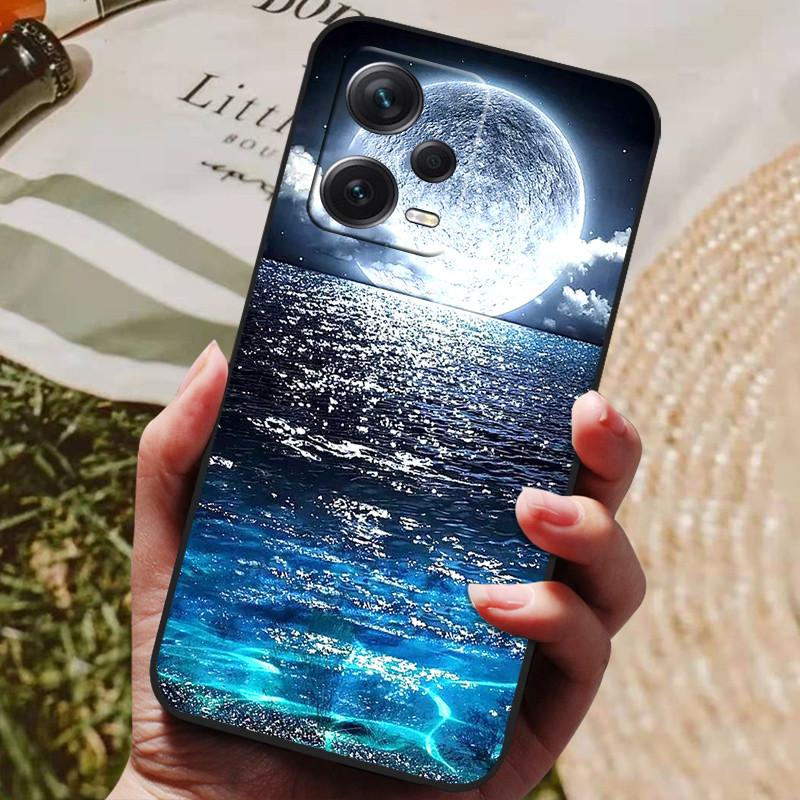 Dla Redmi Note 12 Pro 5G NFC Etui Czarna Pokrywka Lew Wilk Silikonowe Miękkie Tylne Etui Dla Telefonu Xiaomi Redmi Note12 Pro 5G Capa