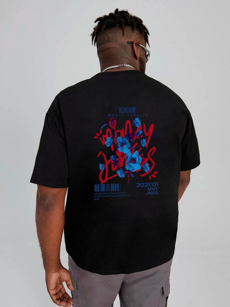 Gothic Blossom Unisexga Women T-shirts Y2k Hip Hop Short Sleeve Tees Shirts Oversized Loose Summer Cotton 100% T Shirts Clothes