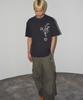 TRAVEL Imperial Pigment Henley Neck Short Sleeve T-Shirt Black Charcoal