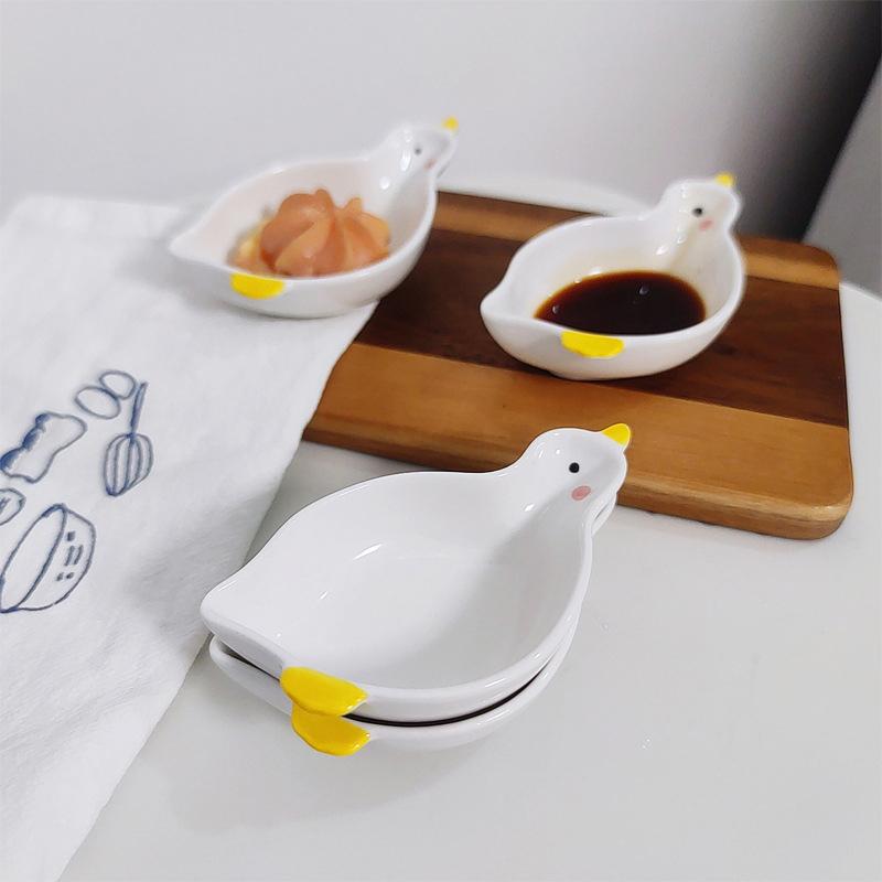 Cartoon Seasoning Dish Soy Sauce Dish Ceramic Dish Tomato Rack Salad Sauce Container Creative Table Decoration Home