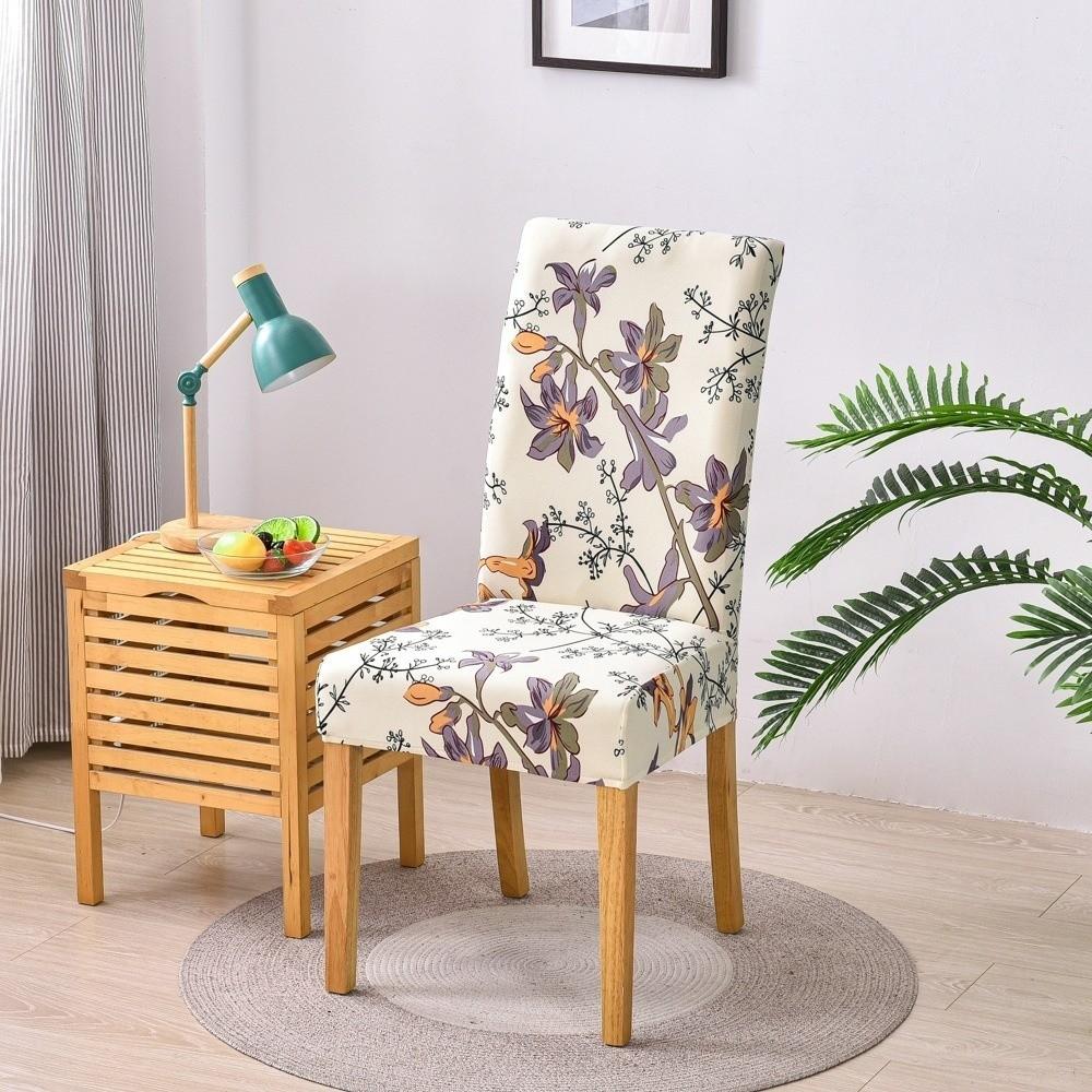 Printed Chair Slipcover Removable Stretch Seat Cover Retro Chair Cover  Restaurant Use