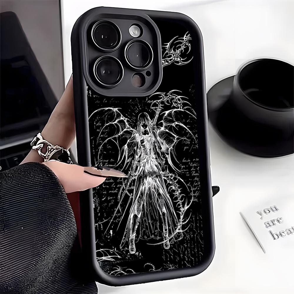 Angel Death Design Phone Case For IPhone 17 Pro Max 16 15 14 Pro Max IPhone 13 Pro Max 11 Plus Silicone Cover