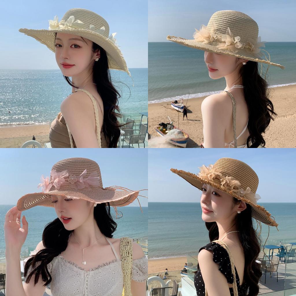 Summer Straw Hat For Women Large Brim Sun Protection Sun Hat With Breathable Design For Beach And Outdoors