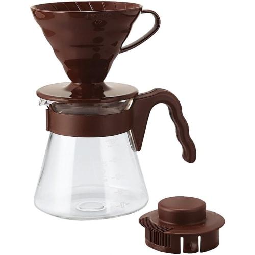 HARIO V60 Coffee Server (Set of 2), Drip Coffee Server (1-4 Cups), Brown, VCSD-02CBR