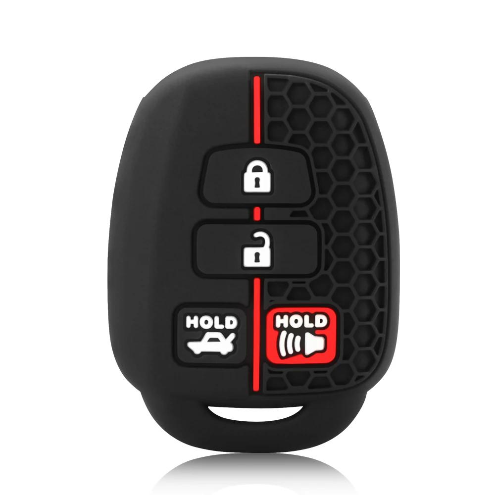 2/4 Button Silicone Car Key Case Cover For Toyota Prius Rav4 Camry Corolla 2014 Shell Fob Protector Accessories