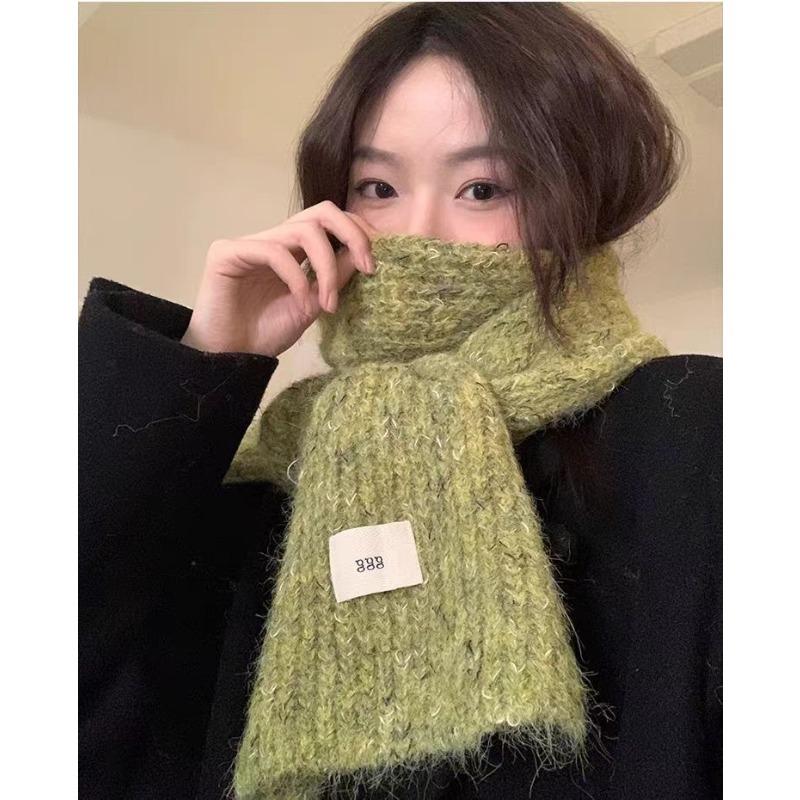 New Style Wool Knitted Scarf for Women In Winter Korean Fashion Versatile Warm Student Student Skin Friendly Soft Scarf