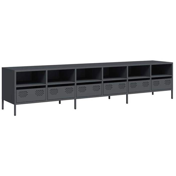 VidaXL TV Stand Anthracite 202x39x43.5 Cm Cold-rolled Steel, TV Bench, Metal Cabinet, Multimedia Cabinet, TV Buffet, 3307157