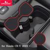 Smabee Anti-Slip Gate Slot Cup Mat for Honda CR-V CRV 2024 + Non-Slip Door Groove Pad Interior Accessories Car Rubber Coaster