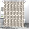 Aegean Blue Geometric Shower Curtain,Waterproof Polyester,Quick-Drying,Fabric Shower Curtains Set For Bathroom,Durable Washable