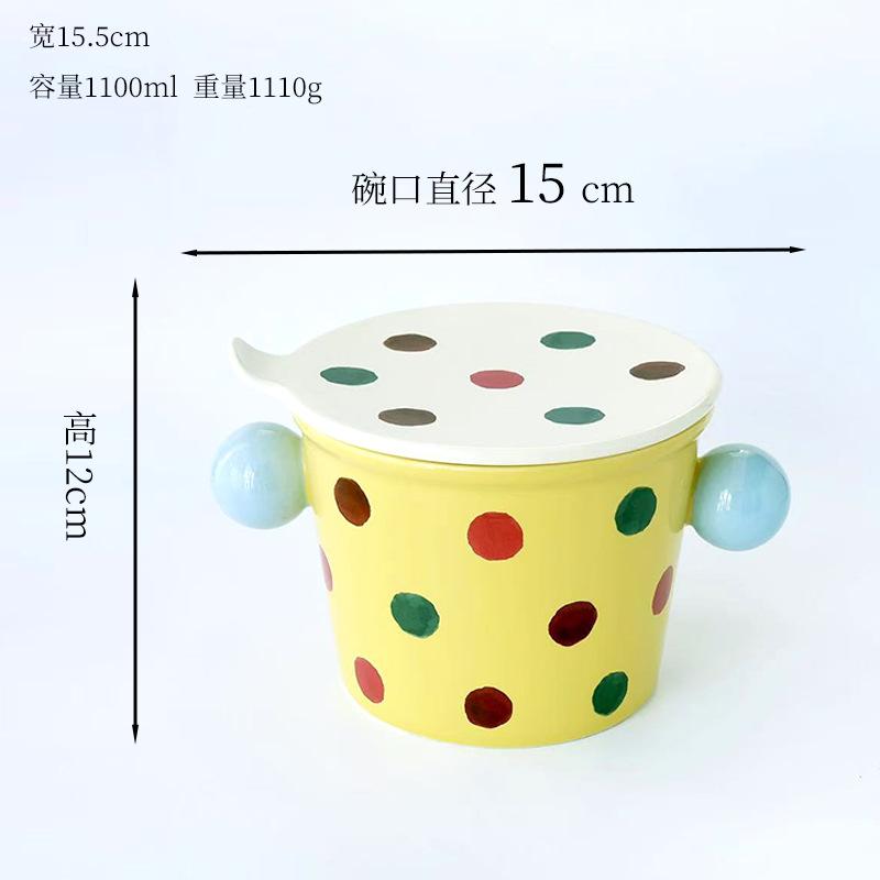 Shaun Ceramics Креативная взрослая миска для лапши быстрого приготовления Плетение Креативная домашняя миска для лапши быстрого приготовления Миска с большой ручкой