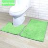 2 Piece Bath Mat Set Non Slip Toilet Pedestal Soft Foam  Shaggy Rug Chenille
