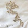 2 Pieces Sequin Decoration Embroidered Dragon Cloth Patch Chinese Style Sew On Patch  Bridal Gown