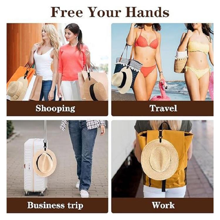 2Pcs Metal Plastic Hat Clip Textile Strap for Firm Hat Attachment Lightweight for Hat Retention Wind Proof Design