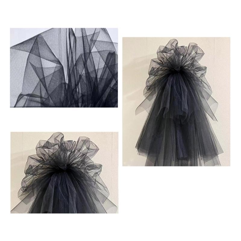 Bridal Veil Bride Princess Tulle Headscarf Gothic Black Bachelorette Party Hen Party Bride Veil Hen Party Head Scarf