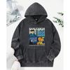 Sunflower Oil Painting Illustration Printing Washed Hoodie Women Comics Hoody Vintage Clothes Autumn Cotton Sportswear