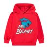 Módní a Pěkné MR BEAST Kreslený Anime Potisk Mikiny pro Kluky a Dívky Podzimní a Zimní Rodičovsko-Dětské Oblečení Mikina