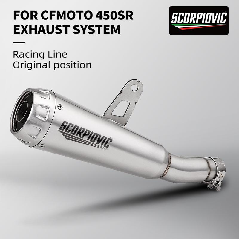 Motorcycle Exhaust Modify Stainless Adapter Middle Pipe Connect Muffler For CFMOTO 450SR 450SS 450 SR SS 2022-2025