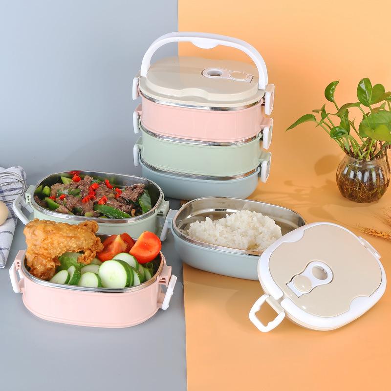 Thermal Bento Lunch Box With Stainless Steel Thermal Insulation, 1-3 Layers Of Food Containers For Kids Adult Student Children Pack Food Suitable For