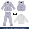 Autumn & Winter Boys' Three-Piece Suit: Handsome Blazer, Light-Colored for Baby's First Birthday/Flower Boy/Performance