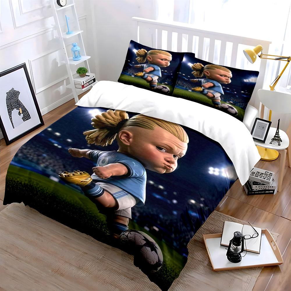 "Cartoon Soccer Player Bedding" Bedding Duvet Cover Set Duvet Cover Pillowcases (1 * Duvet Cover 2 * Pillowcases, without duvet insert)