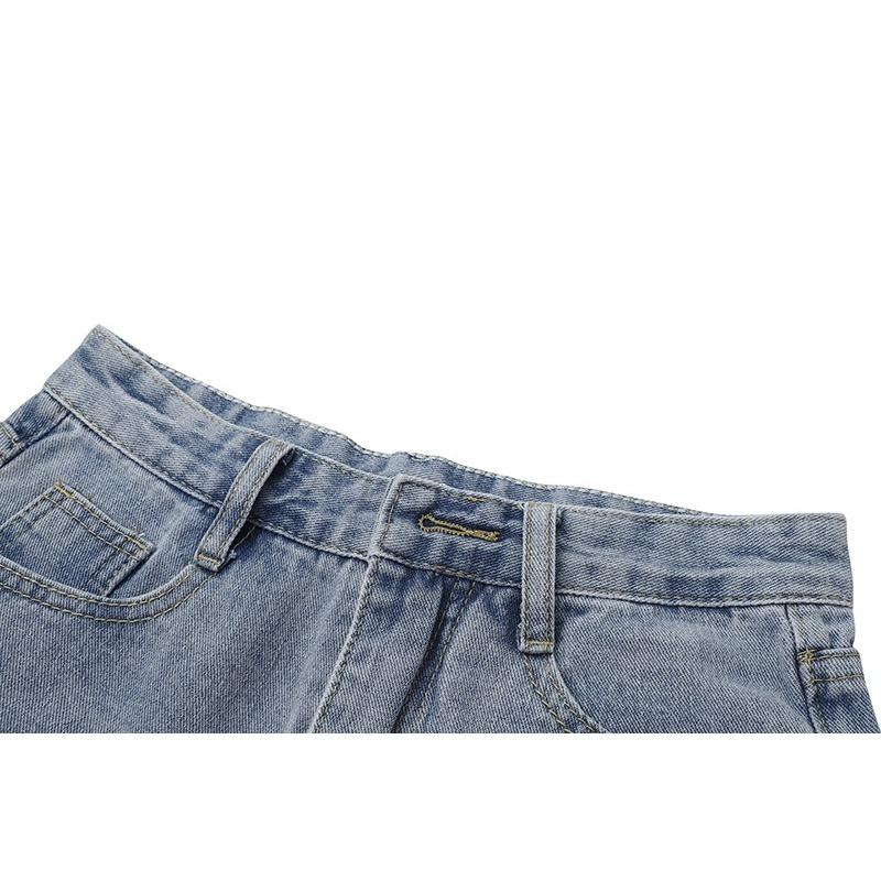 Shorts Jeans Femininos Jovens Skinny Fashionáveis e Versáteis Verão Cintura Alta Finos Soltos Casuais Retos Dobrados Pernas Largas Ultracurtos Filho