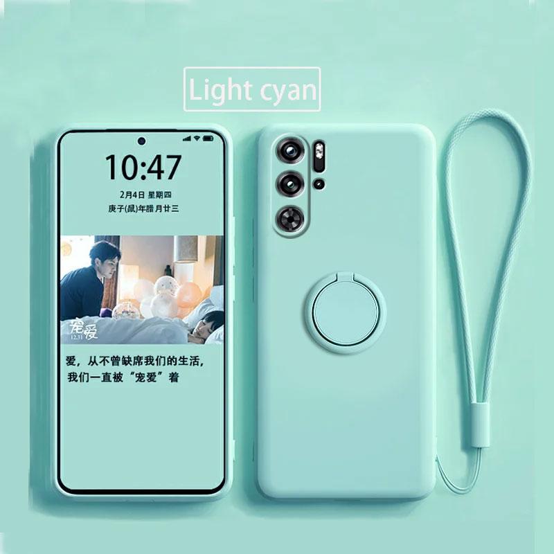 Husă pentru ZTE Nubia Red Magic 9 Pro Suport Inel de Deget Lichid Silicon Acoperire RedMagic 9 Proplus Solid Obiectiv Cameră Moale Funda