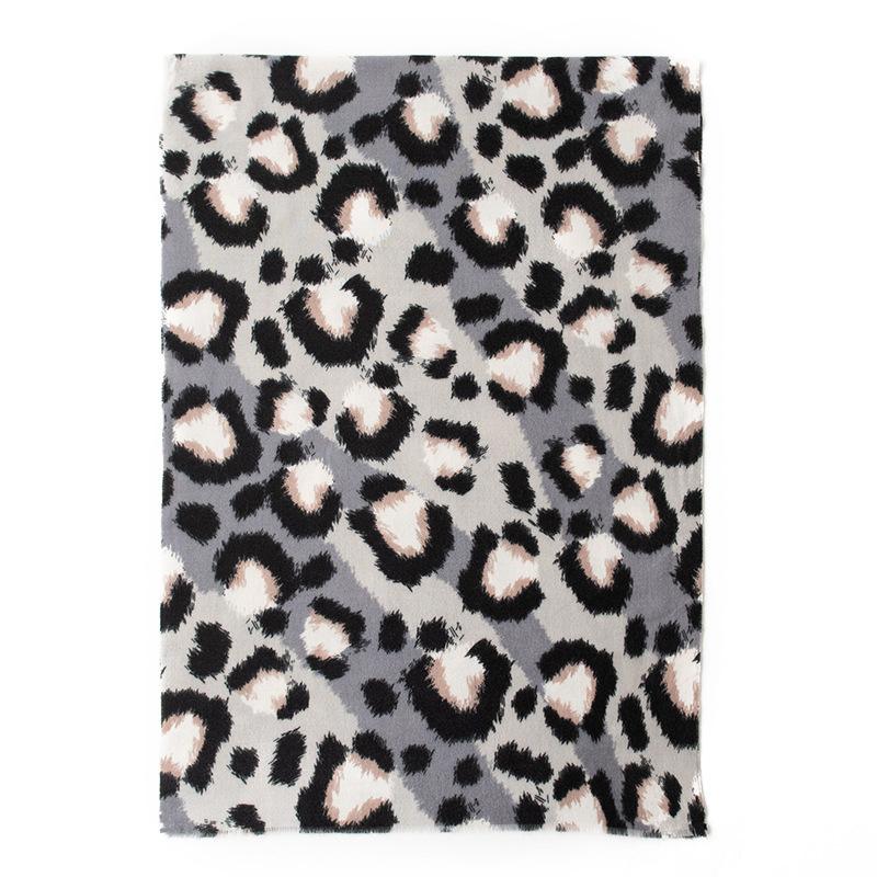 New Leopard Print Women's Scarf High End Soft and Warm  Imitation Cashmere Printed Tassel Scarf Dual Use Shawl