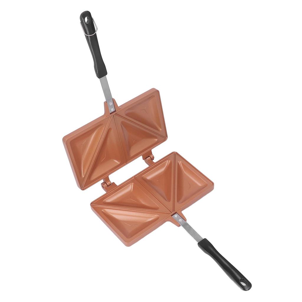 Hot   Maker Aluminum Alloy Hot Dog Toaster Double Sided Frying Pan   Baking Pan