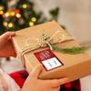 1 Roll Christmas Gift Tags Stickers Gift Labels Traditional Design Self Adhesive Stickers Present Tags
