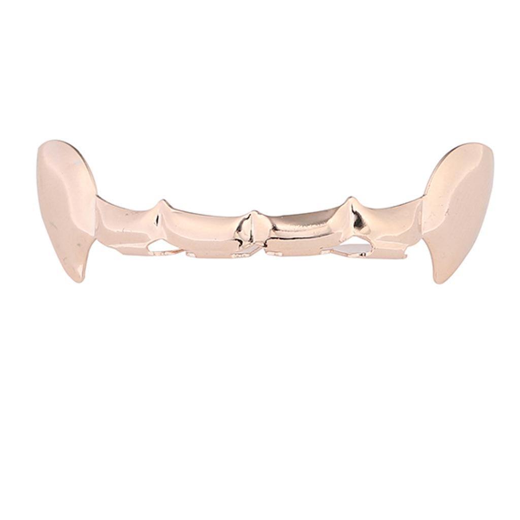 Trendy Halloween Vampire Fang Grillz - Gold Hip Hop Accessories