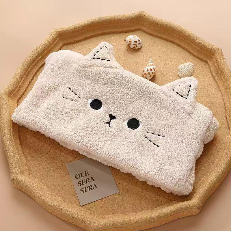 Cinnamon Embroidered Absorbent Dry Hair Cap for Children & Adults