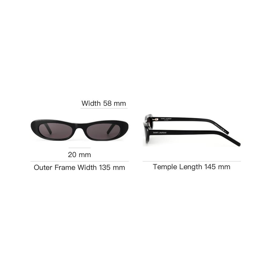 Saint Laurent Oval Plastic Fashion Frame Oval Sunglasses Unisex Sunglasses 713740-Y9901-1000